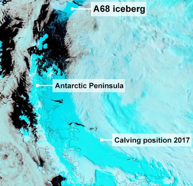  The iceberg was formed in 2017 but stayed close to the Antarctic Peninsula