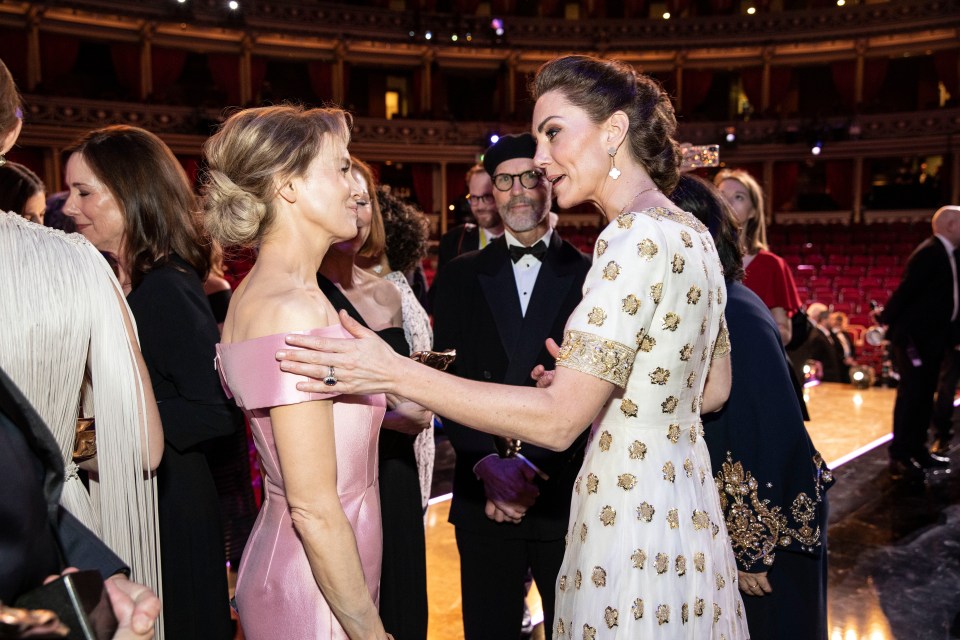  Kate is seen here speaking with actress Renee Zellweger