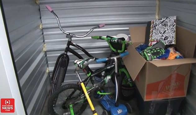  Children's items like bikes and sports gear were found in the unit