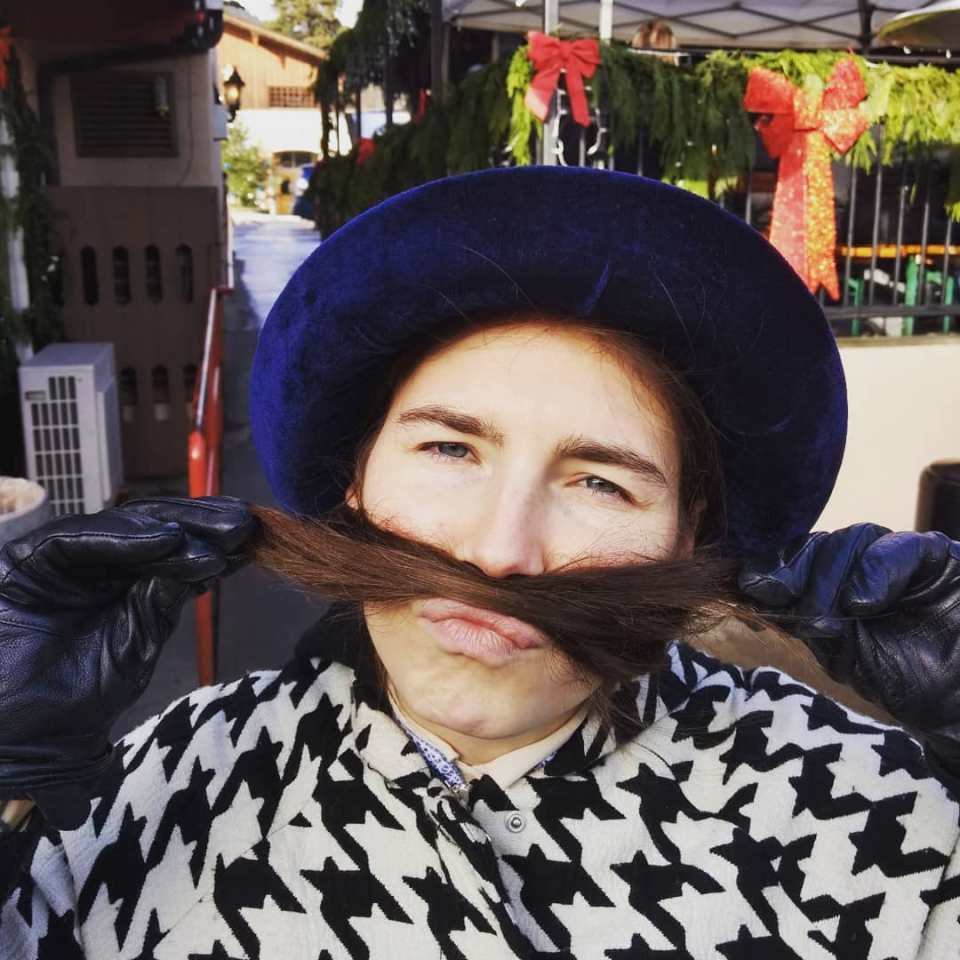  She had been living with Knox, pictured posing with a 'moustache' on Instagram