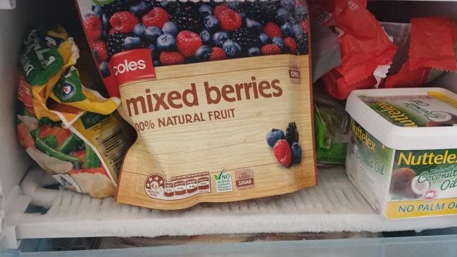 A mum has revealed she hides chocolate from her son 'in plain sight' inside a packet of frozen berries