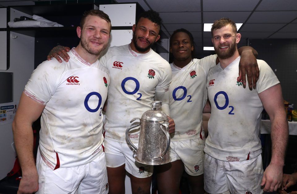  Joe Launchbury, Courtney Lawes, Maro Itoje and George Kruis, left to right, give England plenty of second row options