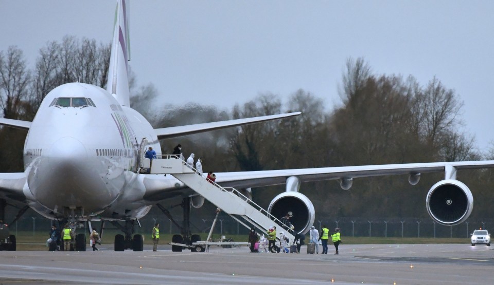 Brits evacuated from Wuhan arrived in the UK today