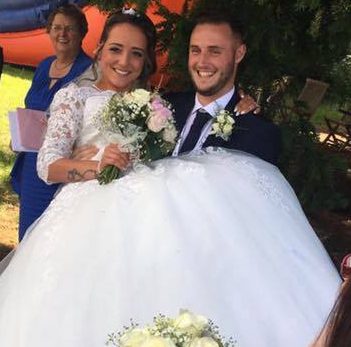  The couple tied the knot at a local church in July 2017