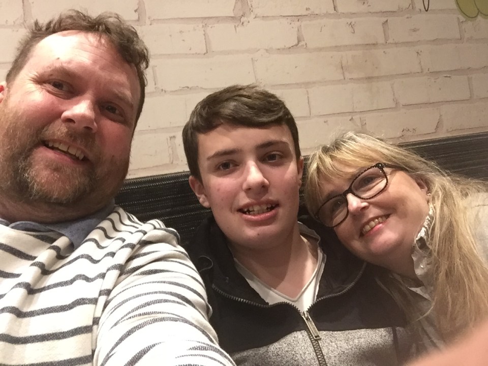  The mum-of-one, with her husband and son, feels lucky to have recovered