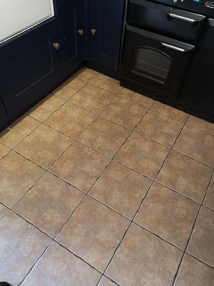 The woman said she 'hated' the bland floor tiles in her kitchen 