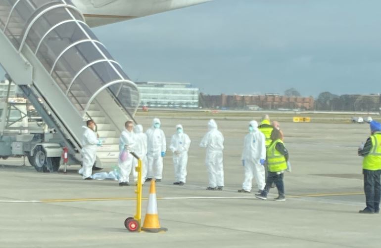 A passenger was feared to have the coronavirus on a flight landing at Heathrow yesterday