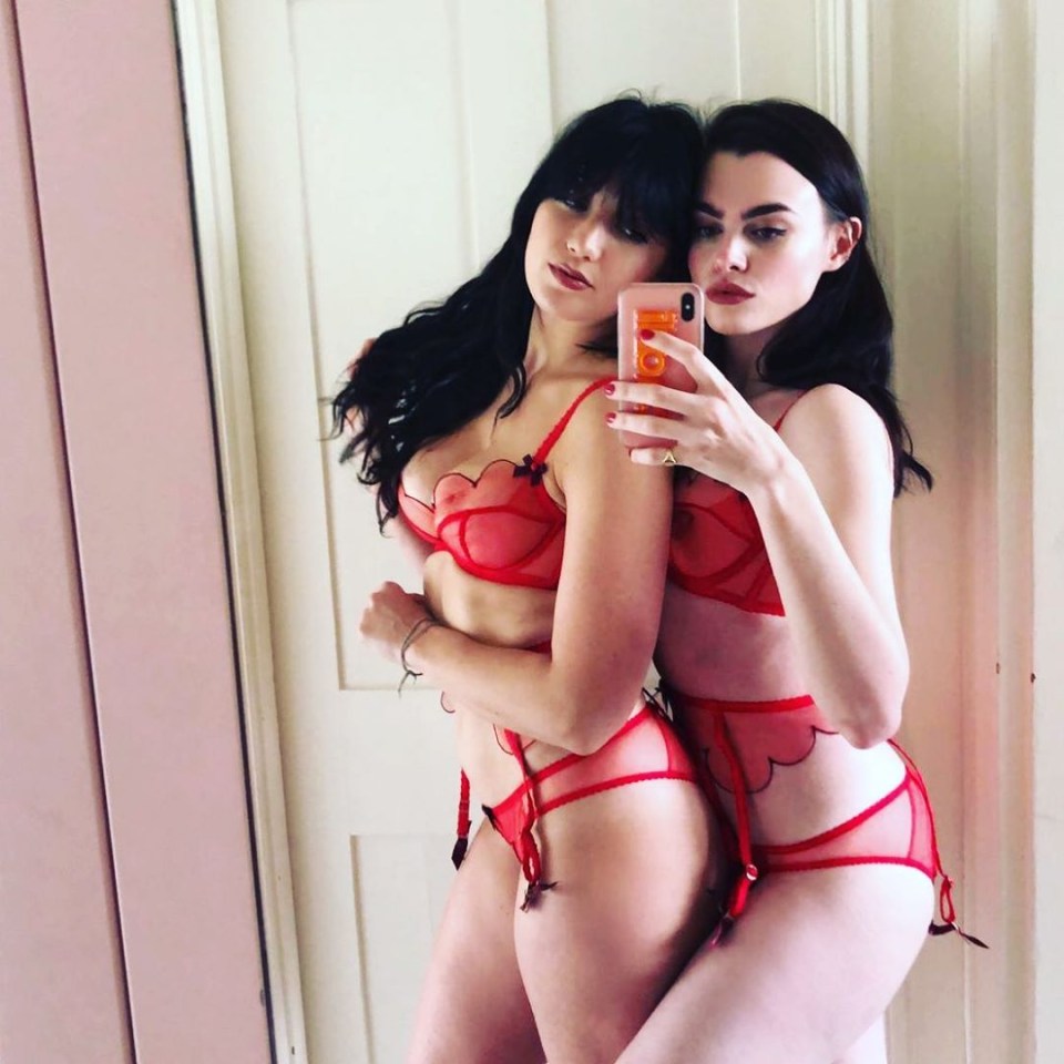  Daisy Lowe and Charli Howard posing on Instagram in racy red lingerie for Valentine's Day