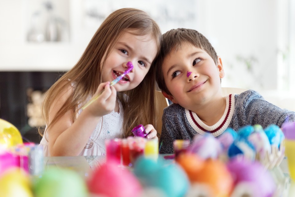  You can keep the little ones busy by painting the eggs