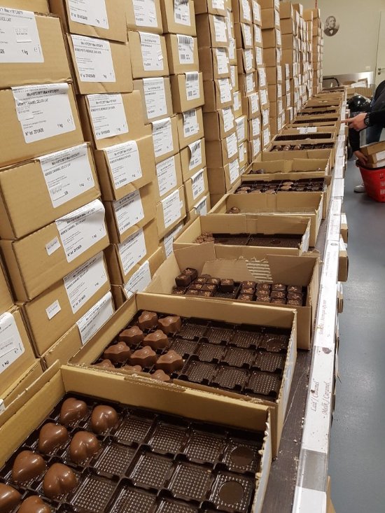  A chocolate outlet factory in Brussels lets you eat as much chocolate as you want for free