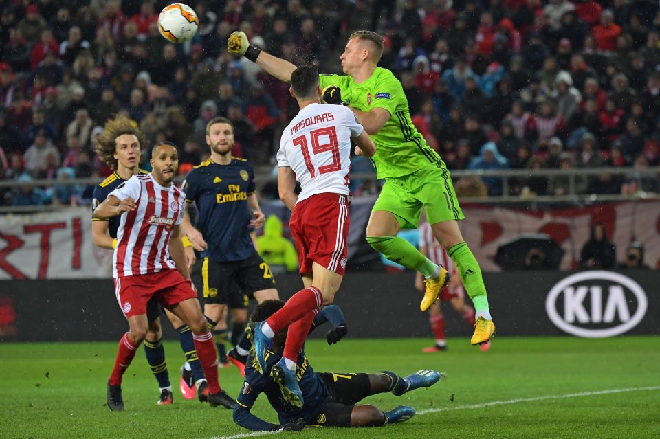  Bernd Leno came to Arsenal's rescue a number of times at Olympiacos