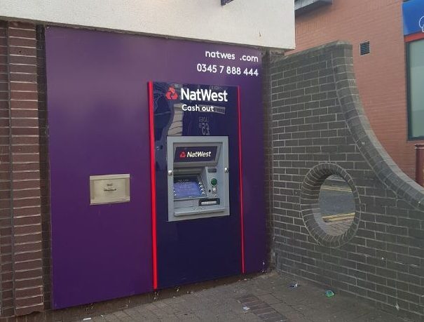 The hole in the wall was just a blank brick wall by a Natwest bank