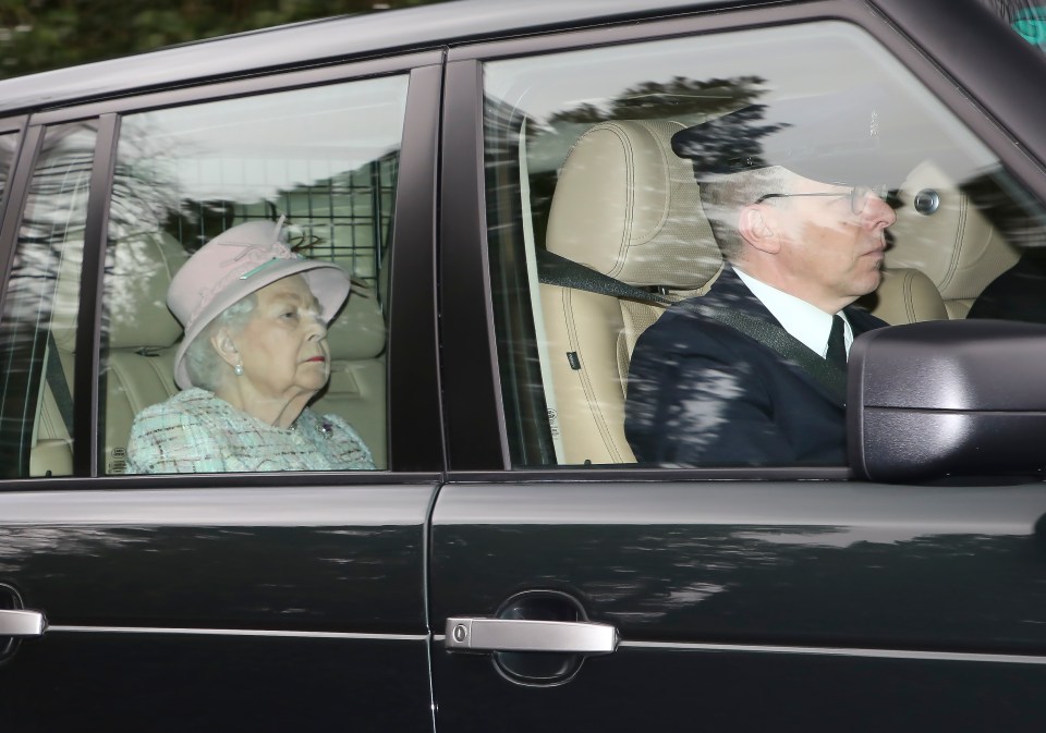  The Queen is taken to a service at the Chapel of All Saints in Windsor Great Park, this afternoon