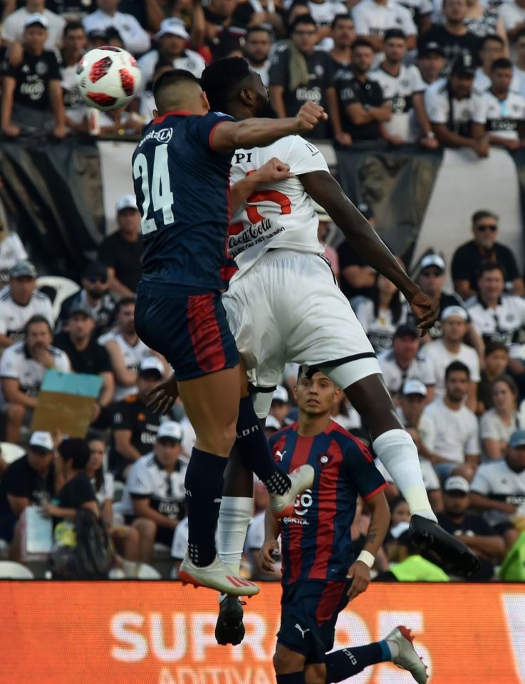  Adebayor won a few aerial duels for his new club