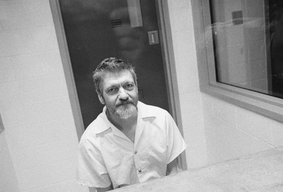  Kaczynski pictured in prison following his capture