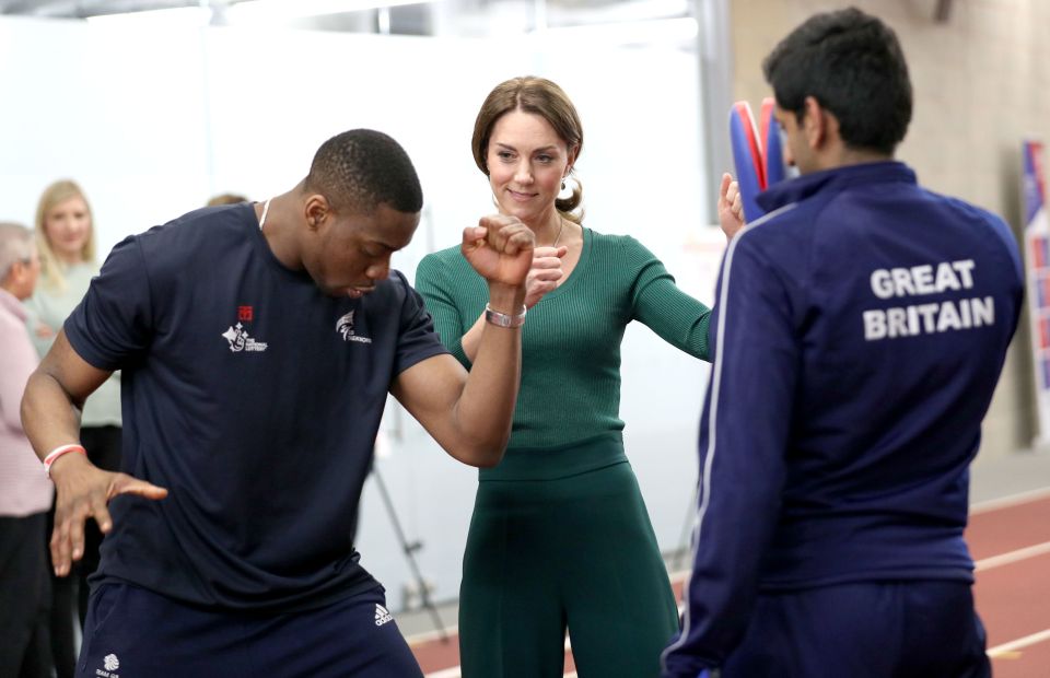  Kate also made sure to get hands on with the boxing training