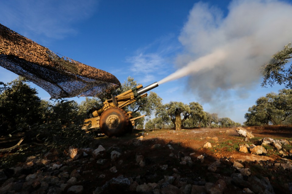  Turkish-backed rebels open fire on Syrian targets in Idlib after an air strike killed 33 troops