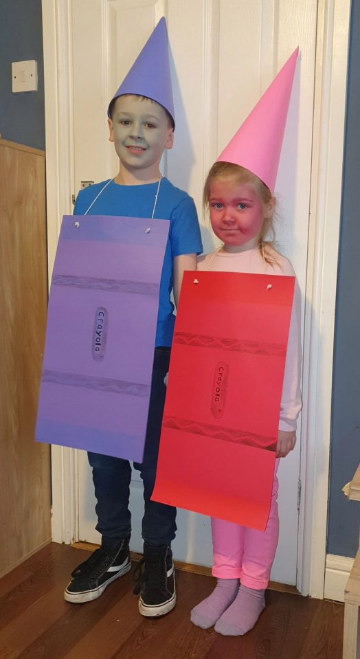  Charlie, eight, and Chloe, five were sent to school in their costumes on the wrong day