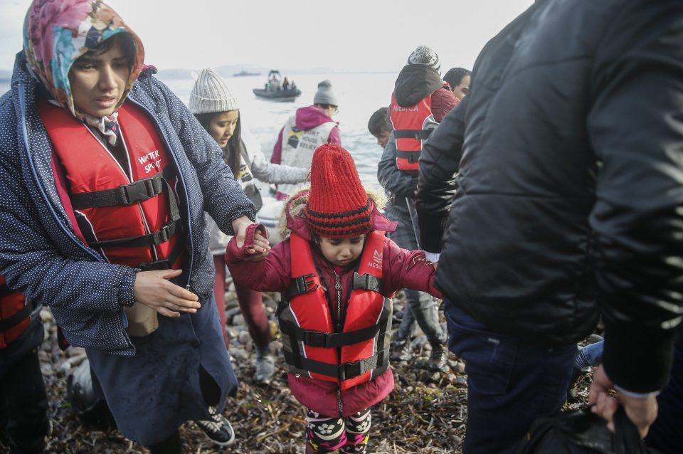  Five children were among the group who safely made it ashore