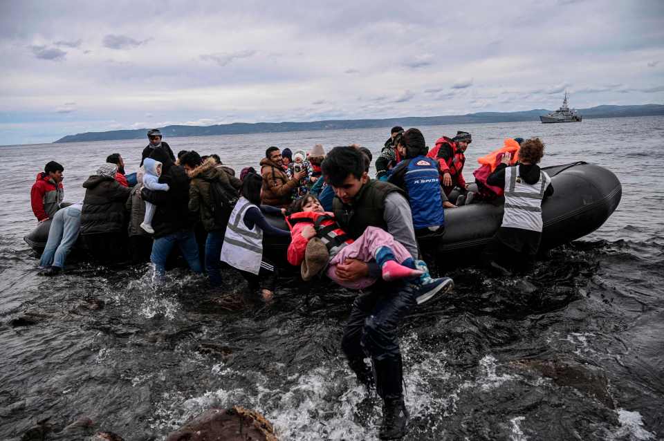  A group of 54 Afghan migrants crossed from turkey to Greece on a dinghy today