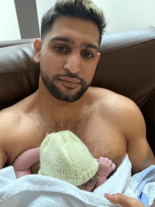  Amir proudly showed off his newborn son on social media