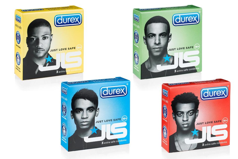  The group released a range of JLS-themed condoms in 2010 for Durex