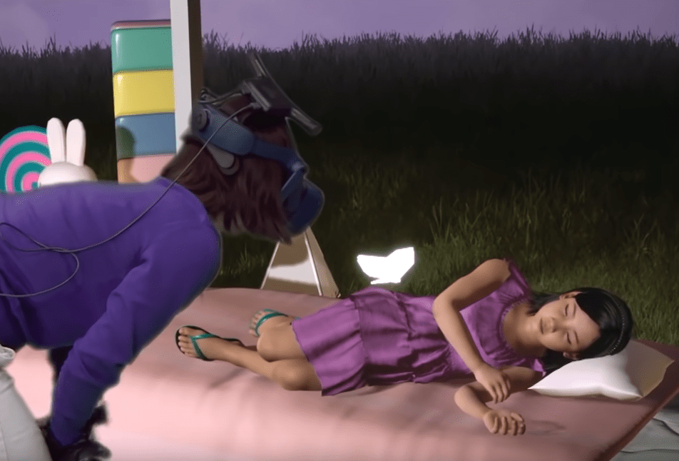  The mother was able to put her daughter to bed in the virtual world