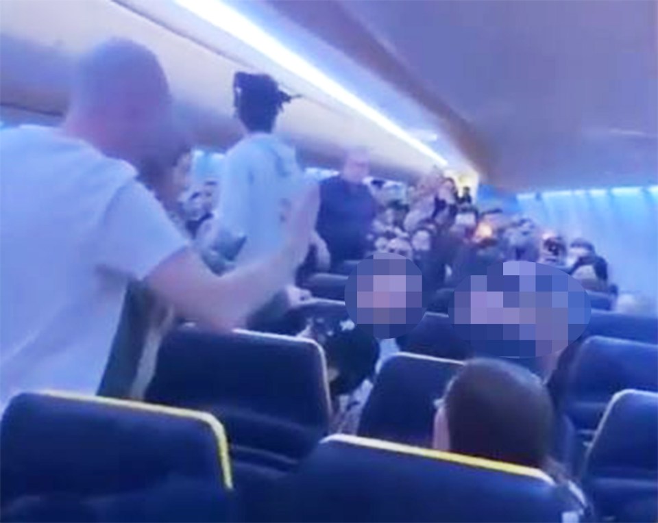 The fight broke out after the three-hour flight to Malaga was delayed