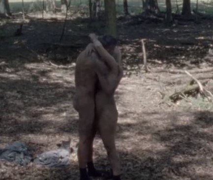  The pair stripped naked in the middle of the forest