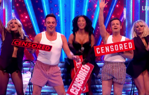  possibly a little bit flustered by their skimpy attire as well as his own, Dec signed off saying: "We'll be back next Saturday with I'm a Celebrity Get Me Out of Here!"