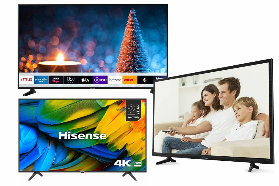  TVs from Hisense and Samsung are included