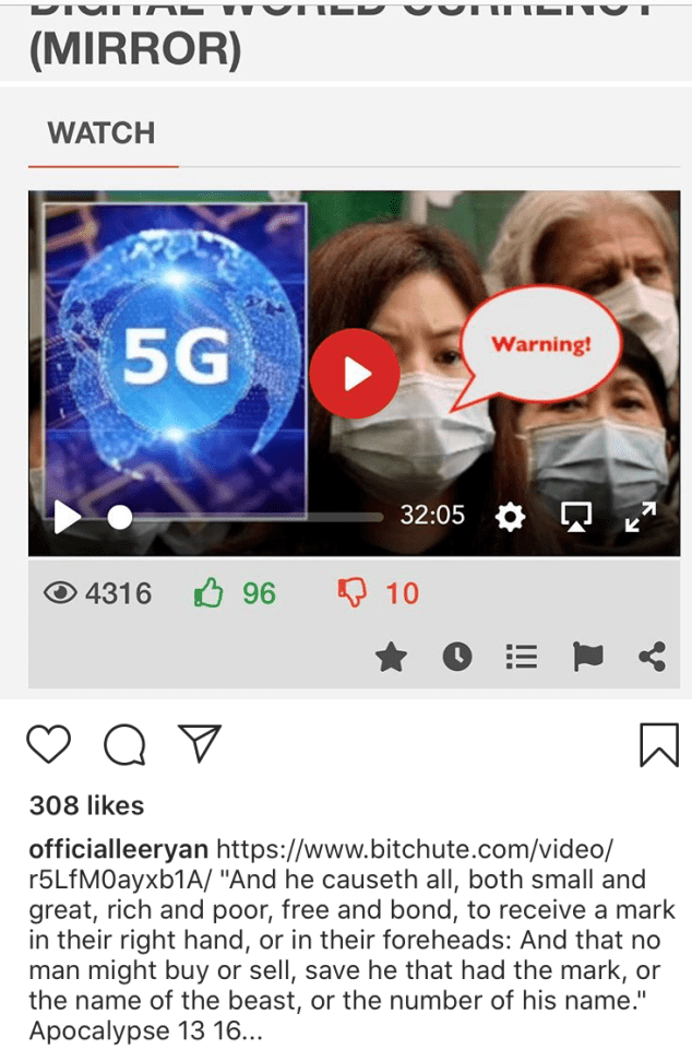 He also appeared to blame 5G for the deadly coronavirus pandemic