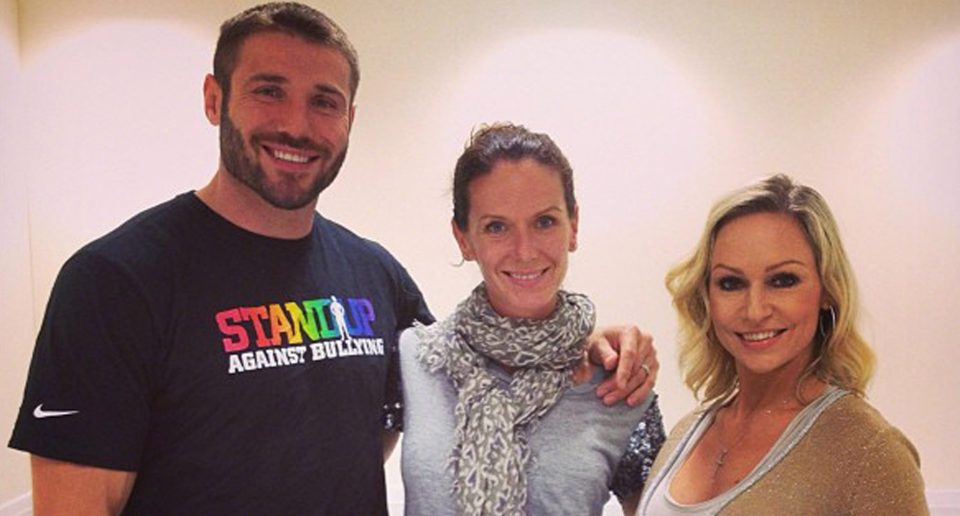  Ben and Abby pose backstage at Strictly Come Dancing alongside Kristina