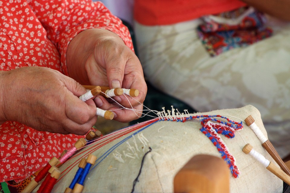  In Kihnu women wear colourful aprons over their woven skirts to signal they are married