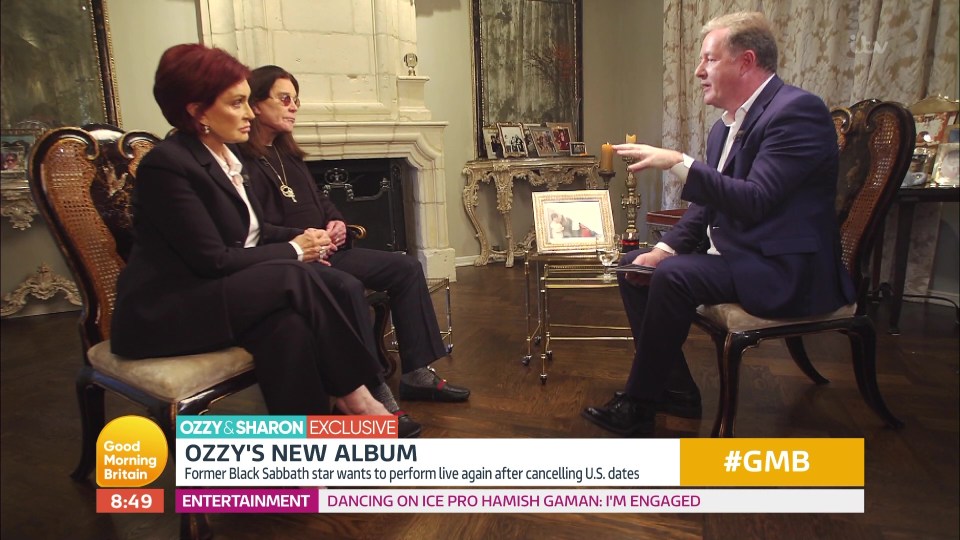 Piers Morgan spoke to Sharon and Ozzy Osbourne on Good Morning Britain about Harry and Meghan leaving the royal family