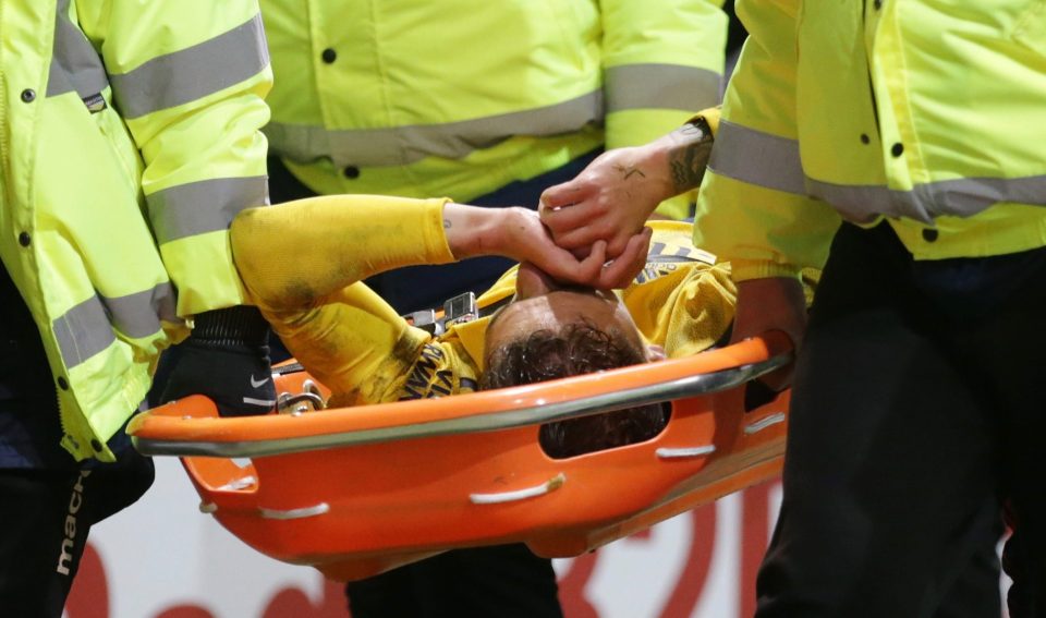  Lucas Torreira was stretchered off on just 17 minutes after a strong James Bolton challenge