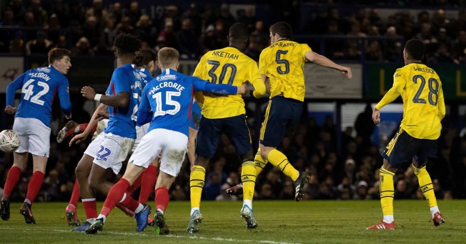  Sokratis gave Arsenal a barely deserved lead right on the stroke of half-time