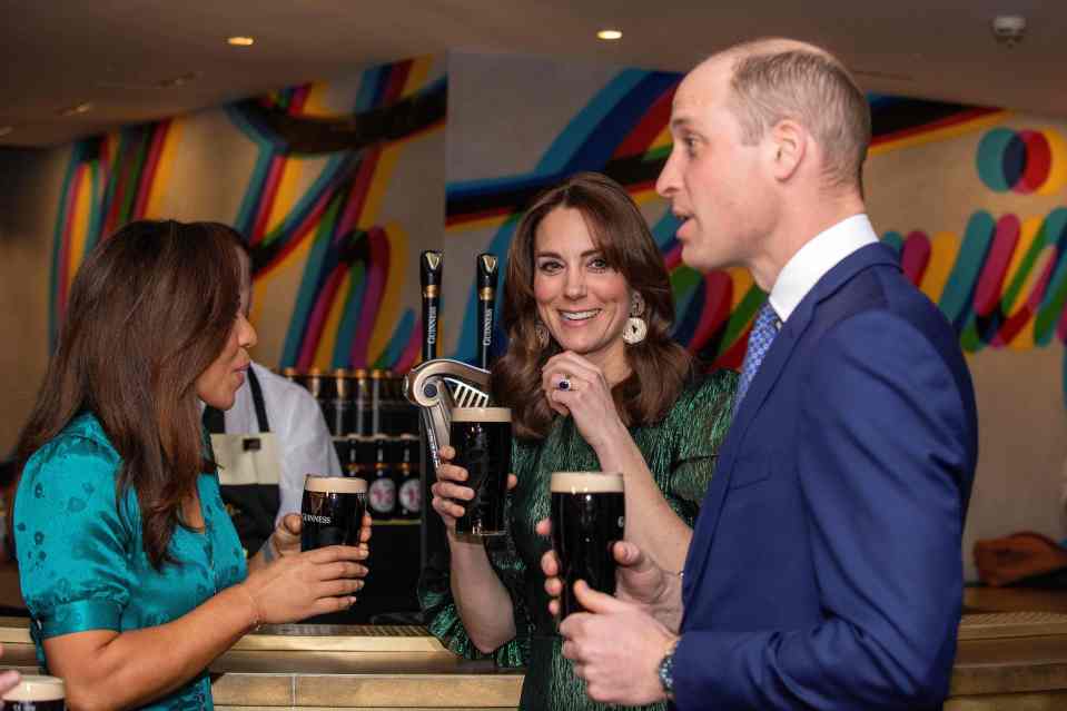  Kate and William tried some Guinness during the first day of their tour yesterday