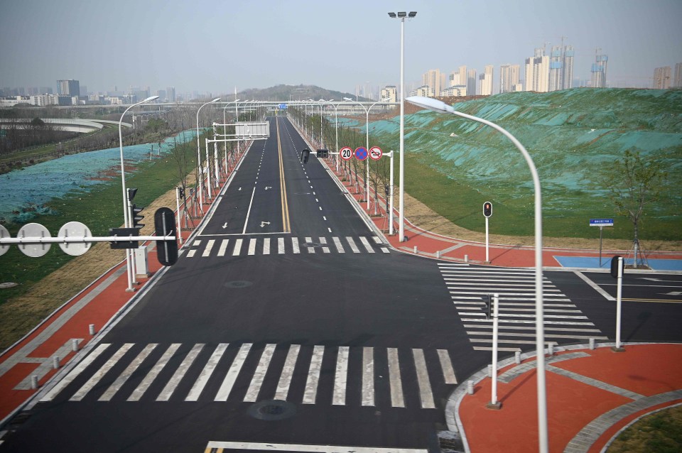 The streets are deserted after residents were ordered to stay indoors