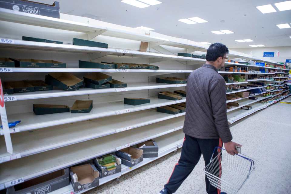  The PM implored shoppers not to panic-buy as many shelves have already been stripped