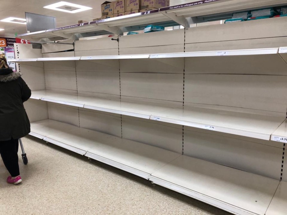  Toilet paper was stripped from the shelves of Sainsbury's in Brentwood