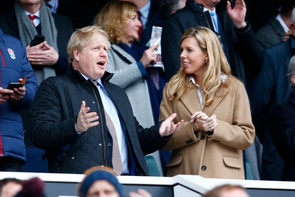  Boris and Carrie seen earlier this month watching the rugby