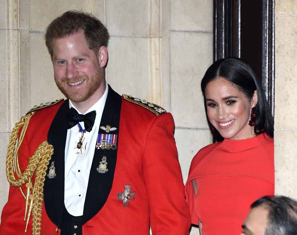 Meghan Markle and Prince Harry arriving at the Royal Albert Hall for the Mountbatten Festival of Music, which celebrates the Royal Marines