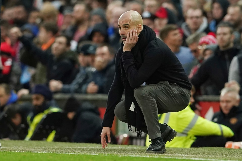  Pep Guardiola endured a rare frustrating visit to Old Trafford