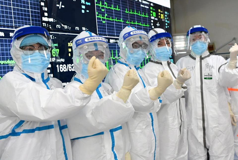  Medical staff in Wuhan have led a heroic battle against the deadly virus