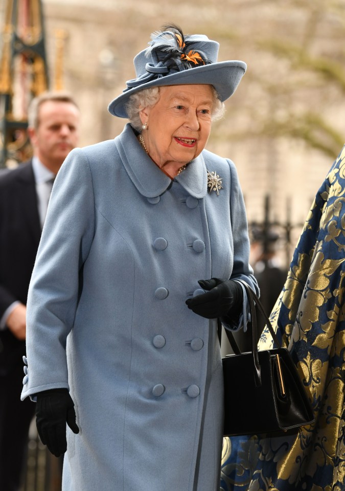 The 93-year-old monarch looked in good spirits despite the family drama