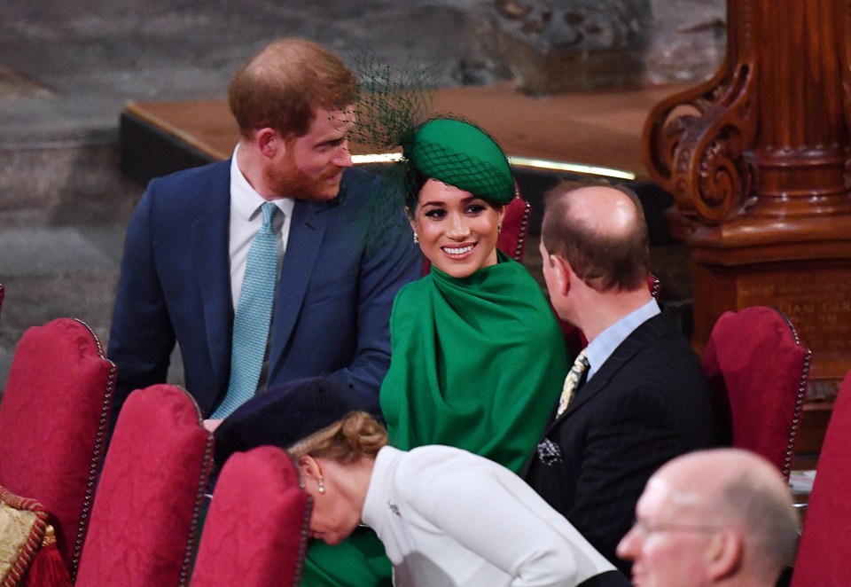 Meghan and Edward chatted as they waited for the service to begin