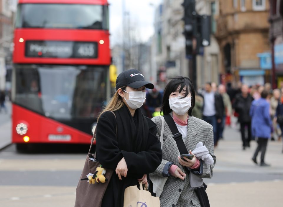  People wearing face masks in London amid the coronavirus outbreak