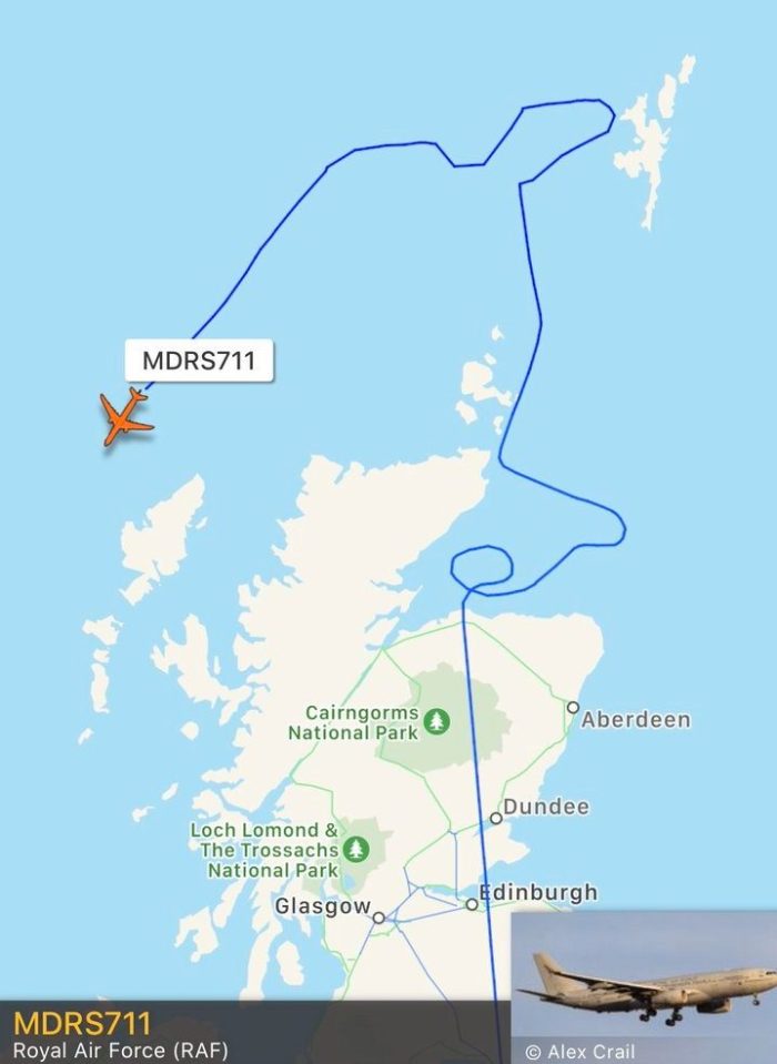  The jets were scrambled following reports of Russian aircraft near Scotland this morning