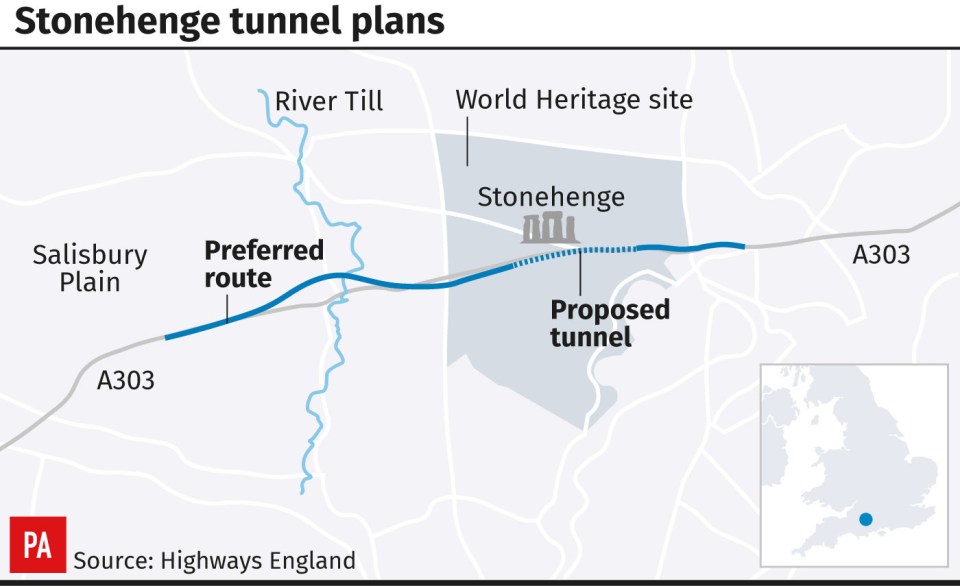  Where the tunnel will be built and further improvements to the A303